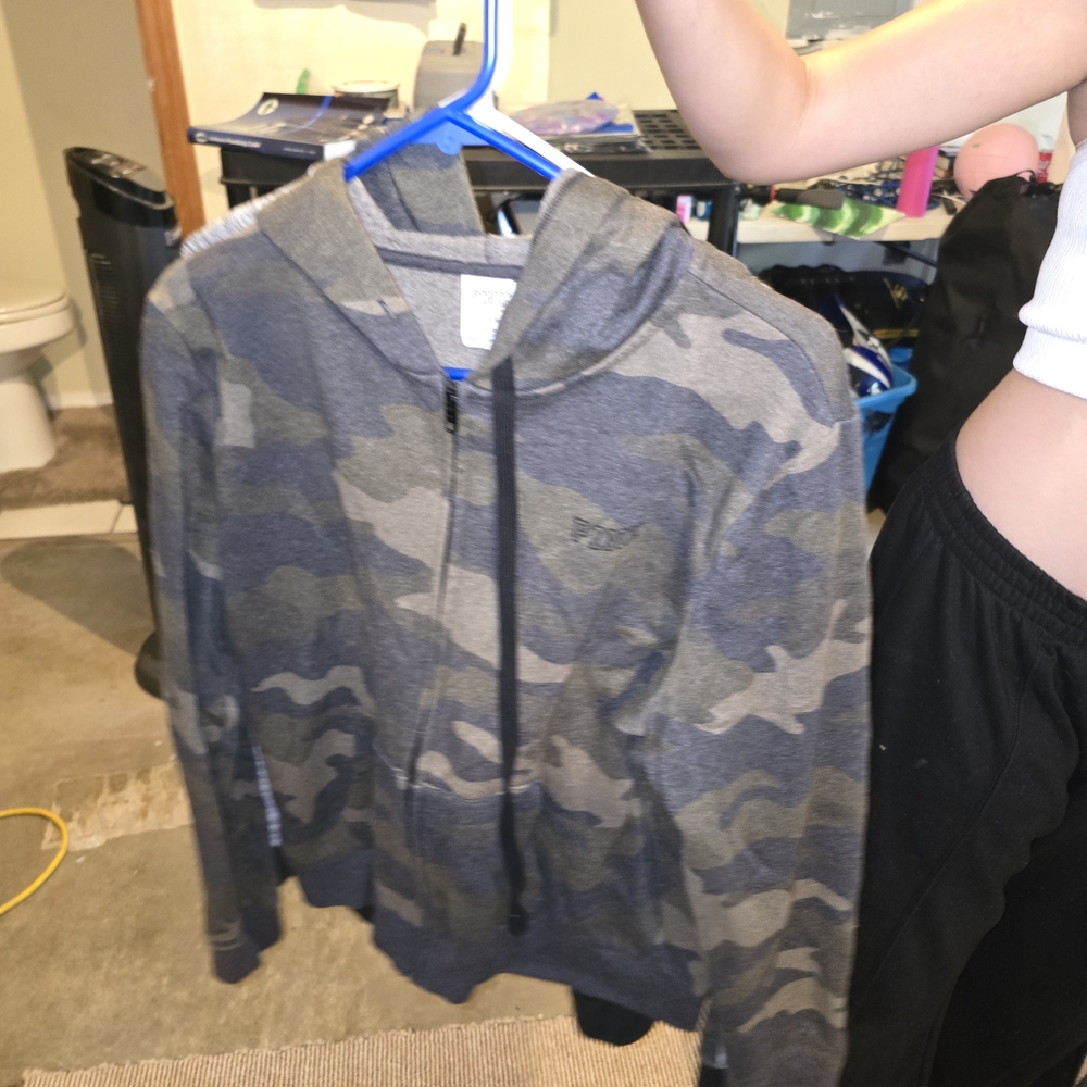 PINK Victoria's Secret Camouflage Zip-Up Sweater